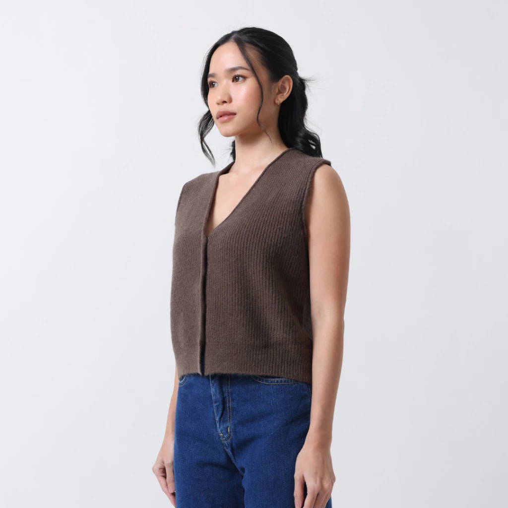 Twisted Wool Vest Top - Gambar 7