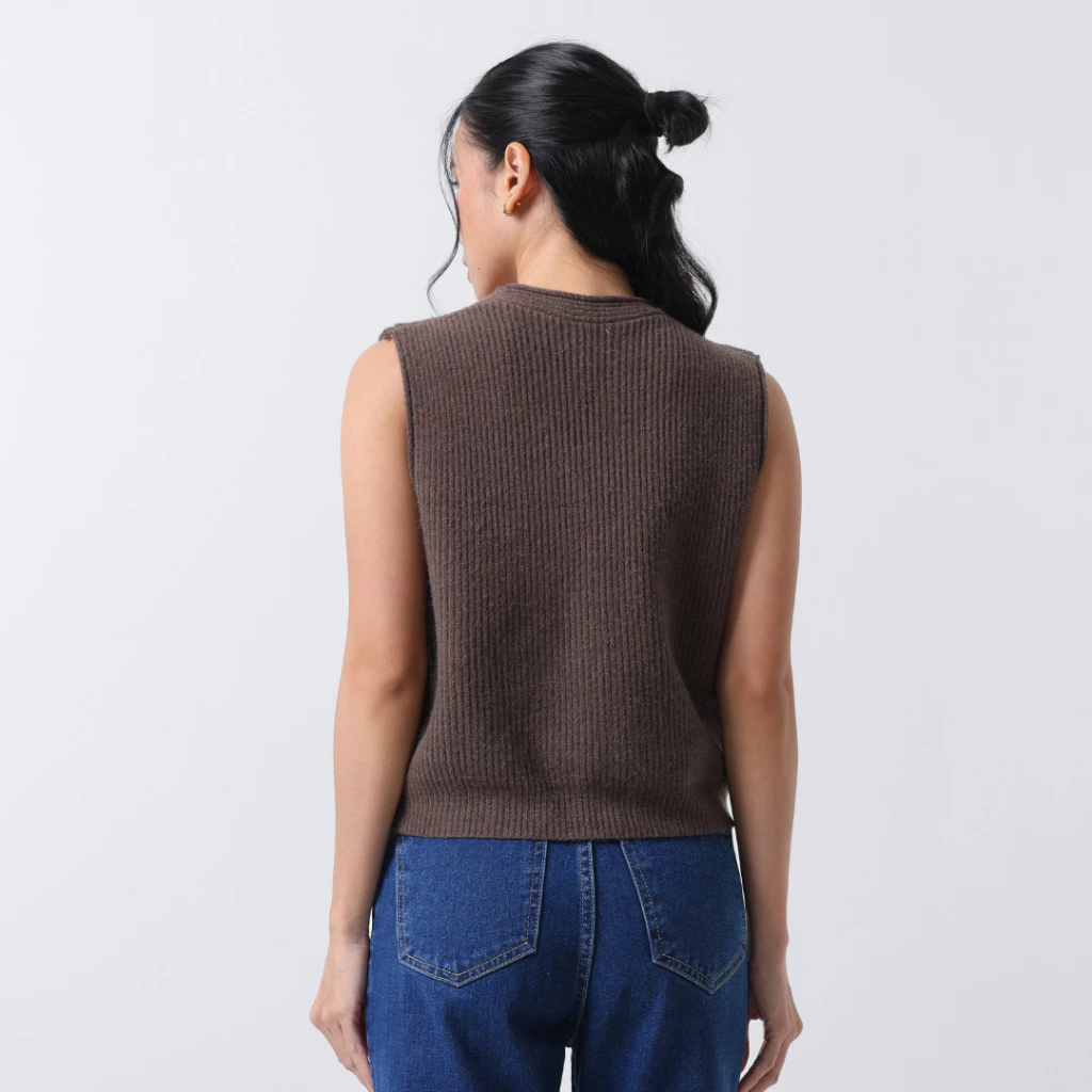 Twisted Wool Vest Top - Gambar 6